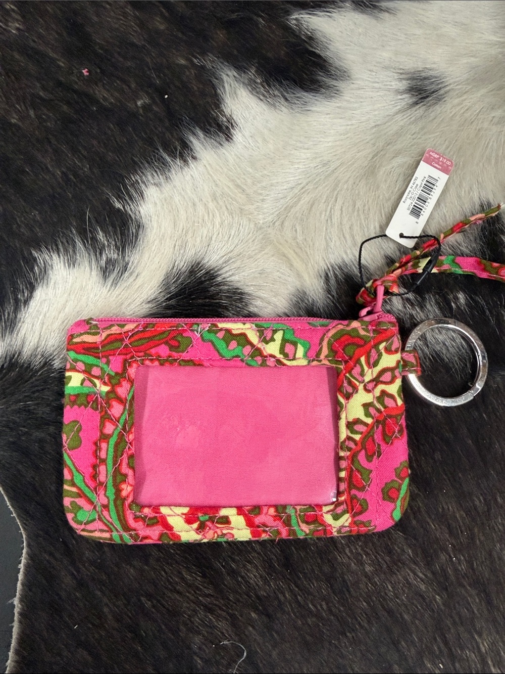 Vera Bradley Pink Floral Quilted ID Wristlet
